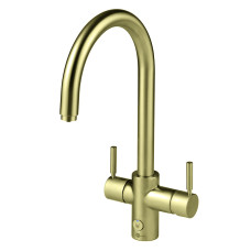 Maišytuvas ISE J-shape 4N1 Tap Brushed Gold 4N1JBG  