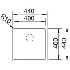 Plautuvė BLANCO SOLIS 400-U BRUSHED InFino O.AF 