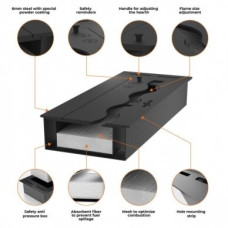 INFIRE BURNER 800 BLACK biožidinys degiklis įmontuojamas