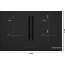 BOSCH Matinė kaitlentė su integruojamu gartraukiu (80cm) PVQ89BH26E BOSCH Matinė kaitlentė su integruojamu gartraukiu (80cm) PVQ89BH26E