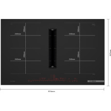 BOSCH Matinė kaitlentė su integruojamu gartraukiu (80cm) PXX89BD56E